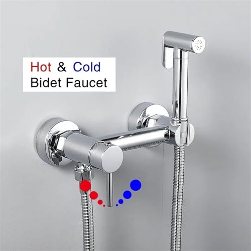 JZRYQJGJ Brass Bidet Faucet Gold Toilet Faucet Handheld Toilet Bidet Sprayer Hygienic Shower Cold Water Mixer Shower Head (Color : A5090)