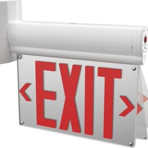 Lithonia Lighting BE W R UM M2 BE Basics Edge-Lit Exit Sign, White with Red Letters, Universal Mount