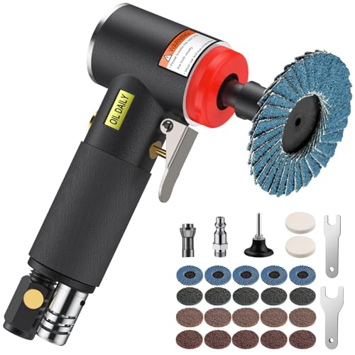 EYPINS Air Angle Grinder,Air ‎Right Angle Die Grinder 1/4" 90 Degree Heavy Duty 20000 RPM Pneumatic Sander Polisher Tool for Contour Grinding, Polishing, Milling