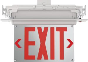 lithonia lighting be w r um m2 be basics edge-lit exit sign, white with red letters, universal mount