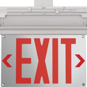 Lithonia Lighting BE W R UM M2 BE Basics Edge-Lit Exit Sign, White with Red Letters, Universal Mount