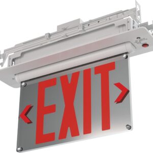 Lithonia Lighting BE W R UM M2 BE Basics Edge-Lit Exit Sign, White with Red Letters, Universal Mount