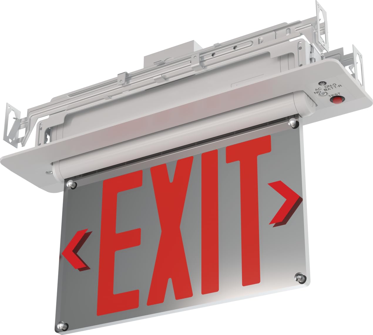 Lithonia Lighting BE W R UM M2 BE Basics Edge-Lit Exit Sign, White with Red Letters, Universal Mount