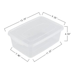 Loiycg 6.5 Quart Clear Latching Storage box with Lid, 4 Packs Plastic Storage Container Bins