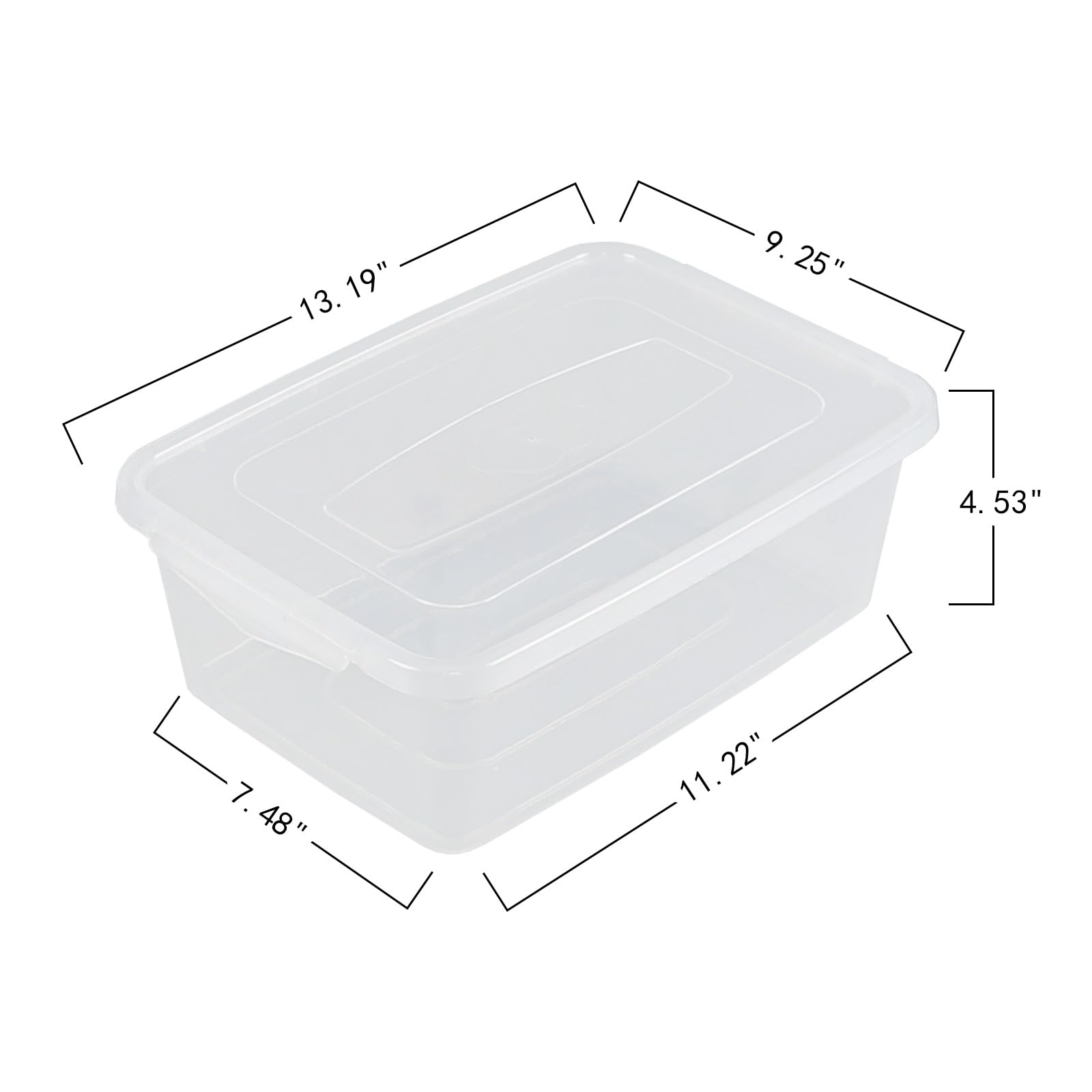 Loiycg 6.5 Quart Clear Latching Storage box with Lid, 4 Packs Plastic Storage Container Bins