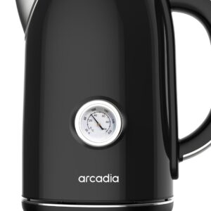 Arcadia Electric Turkish, Black and Herbal Tea Maker and Kettle, Stainless Steel, Temperature Control, LED and Dial Display, Auto Shut-off, Boil-Dry Protection, Black, 1.7L (1.5qt), 120V, 1500W