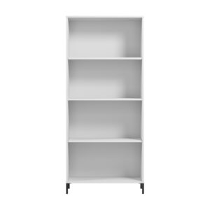 Bush Furniture Essence 4 Shelf Bookcase in White | Organizers and Shelves for Home Office Workspace, Living Room, Entryway, Bedroom, and Mudroom