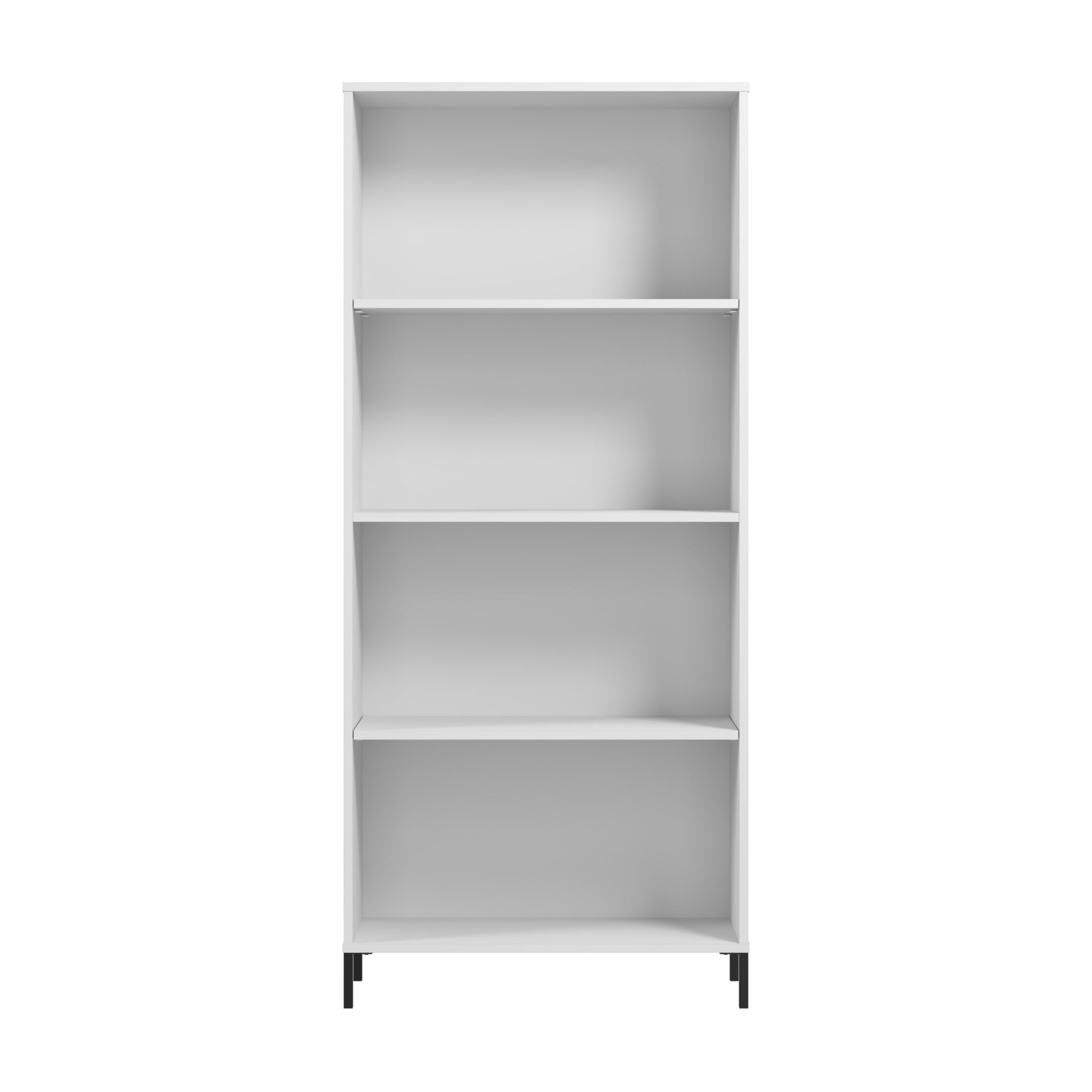 Bush Furniture Essence 4 Shelf Bookcase in White | Organizers and Shelves for Home Office Workspace, Living Room, Entryway, Bedroom, and Mudroom