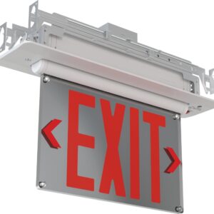 Lithonia Lighting BE W R UM M2 BE Basics Edge-Lit Exit Sign, White with Red Letters, Universal Mount