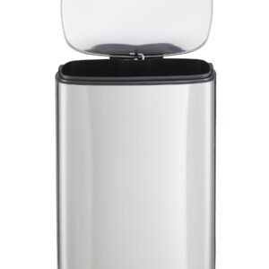 Casa Andrea Milano 13-Gallon Soft-Close, Smudge Resistant Trash Can Step-on Pedal, Soft Closure, Large and Space-Saving