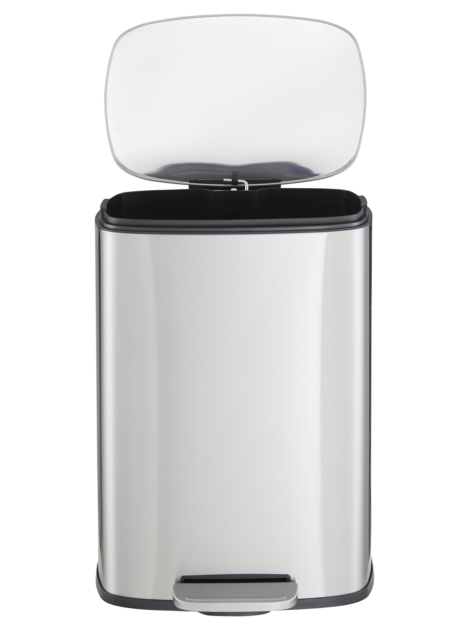 Casa Andrea Milano 13-Gallon Soft-Close, Smudge Resistant Trash Can Step-on Pedal, Soft Closure, Large and Space-Saving