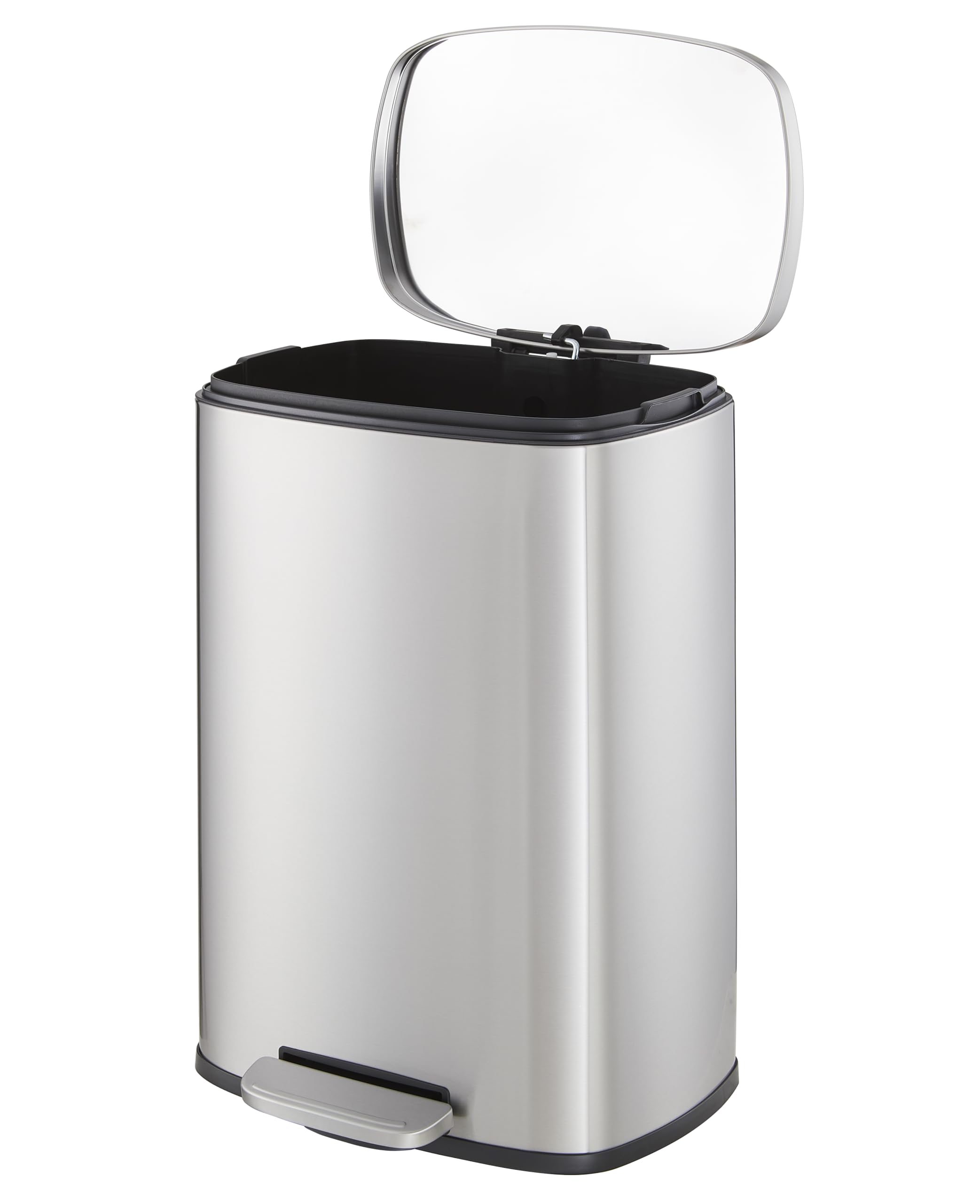 Casa Andrea Milano 13-Gallon Soft-Close, Smudge Resistant Trash Can Step-on Pedal, Soft Closure, Large and Space-Saving