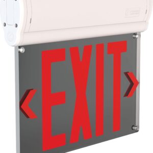 Lithonia Lighting BE W R UM M2 BE Basics Edge-Lit Exit Sign, White with Red Letters, Universal Mount