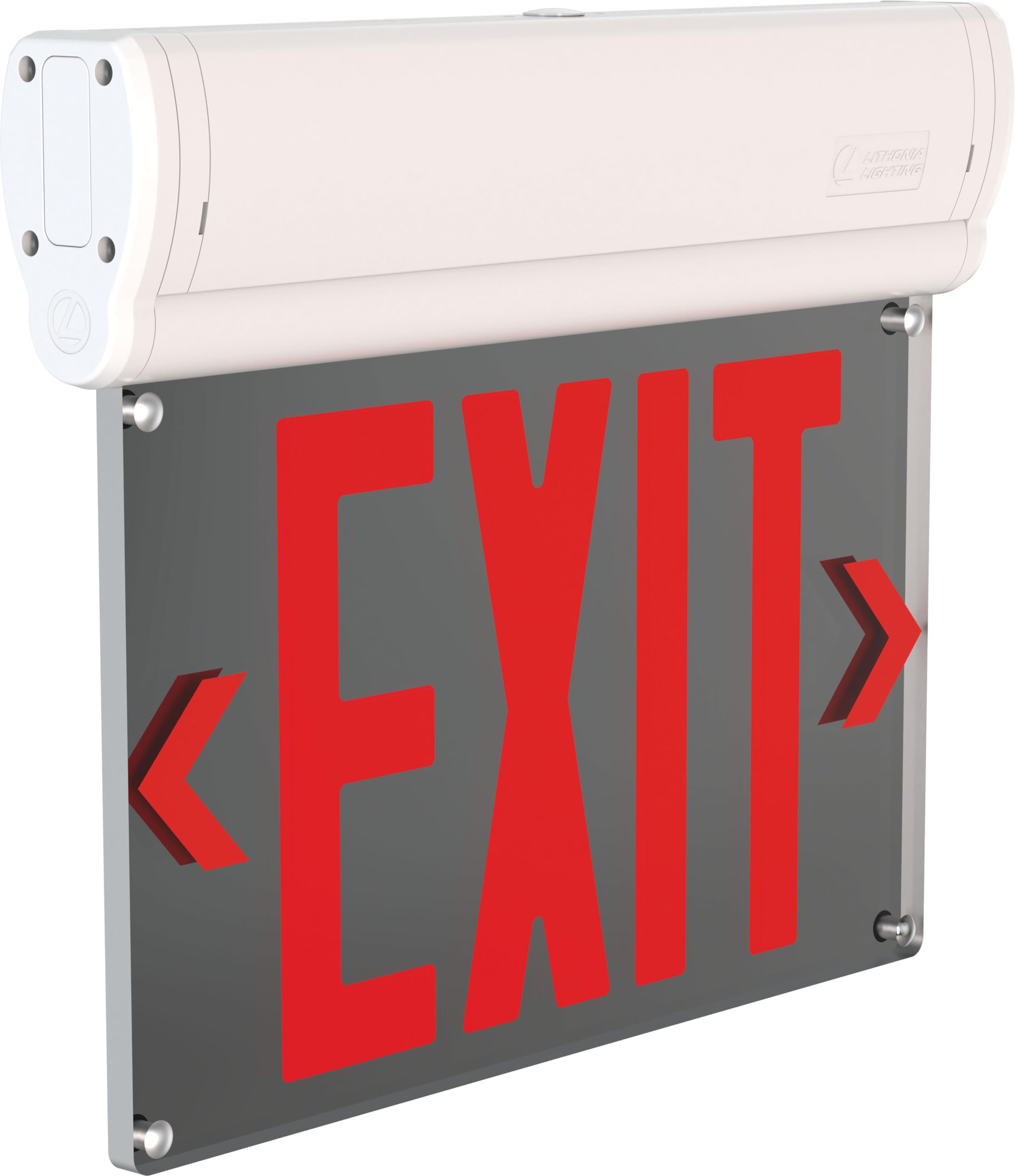 Lithonia Lighting BE W R UM M2 BE Basics Edge-Lit Exit Sign, White with Red Letters, Universal Mount