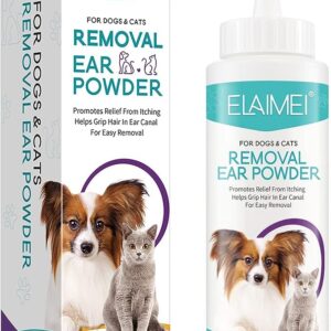 BISSENV Dog Ear Cleaner, Ear wash for Dogs & Cats, Dog Ear Powder for Hair Removal, Pet Ear Infection Treatment, Effectively Removes Debris, Waxy, Buildup and Ear Odor, Soothes Itchy & Inflamed Ears