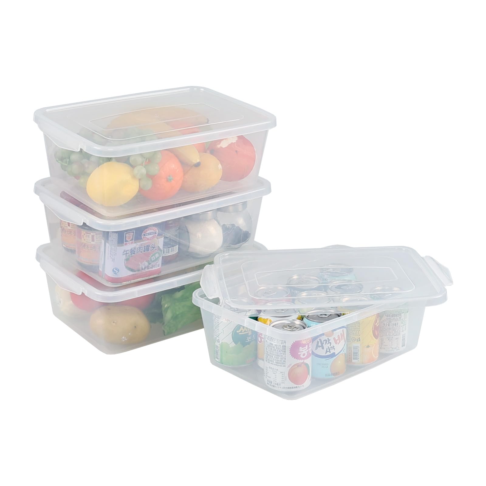 Loiycg 6.5 Quart Clear Latching Storage box with Lid, 4 Packs Plastic Storage Container Bins