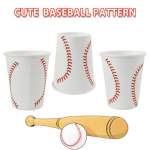 EaciTown Baseball Party Cups Bulk 9OZ Paper Beverage Baseball Cups Baseball Party Decorations Game Day Baseball Baby Shower Baseball Birthday Party Supplies (30), Standard