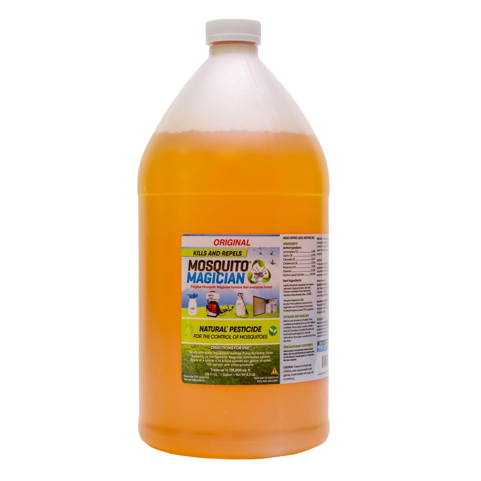 Mosquito Magician Liquid Concentrate - Kills Mosquitoes, Fleas, and Fire Ants - Use with Pump or Backpack Sprayers, Foggers, or Automatic Misting Machines - Ideal for Yards, Lawns, Patios - 1 Gallon