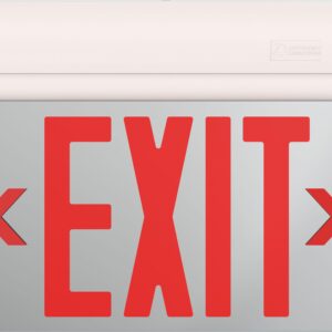 Lithonia Lighting BE W R UM M2 BE Basics Edge-Lit Exit Sign, White with Red Letters, Universal Mount