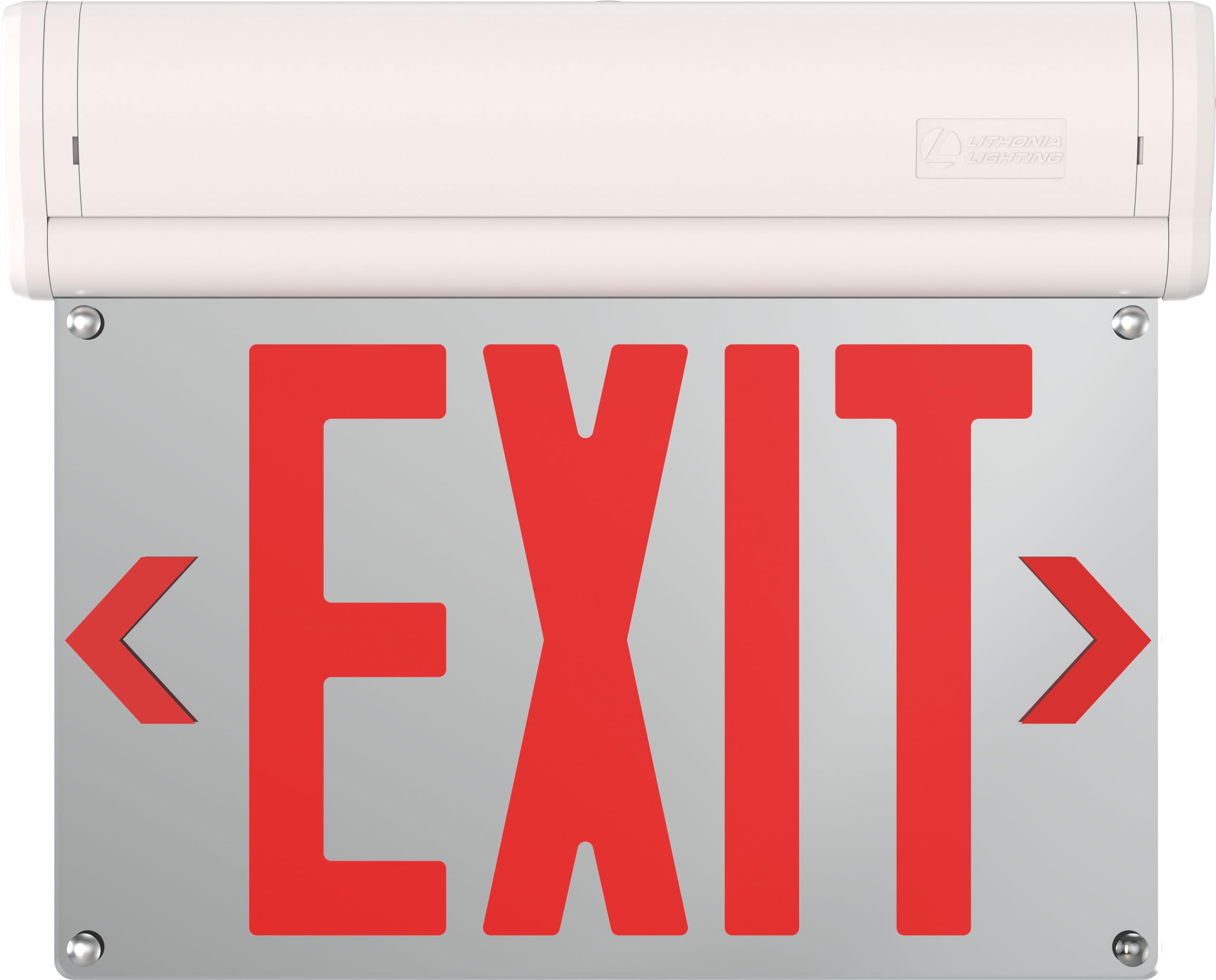 Lithonia Lighting BE W R UM M2 BE Basics Edge-Lit Exit Sign, White with Red Letters, Universal Mount