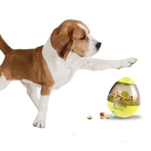 generic pet enrichment toy ball with interactive for activity structure, treat dispenser feeder for dog, rabbit, hamster, cat, guinea pig and more. (green-yellow)