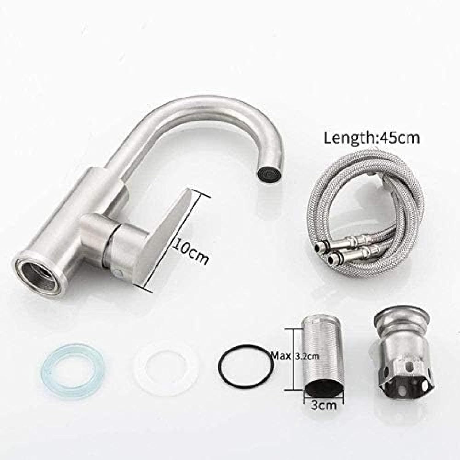 ZOOMLAND Faucet Arrival Hot and Cold Water Mixer Brushed Stainless Steel Bathroom Faucet Basin Tap Bath Sink Faucet,Kitchen faucets, BWJ-681