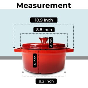 Healthy Choices Cookware Set, 2 Qt Saucepan with Lid & 3 Qt Dutch Oven with Lid, Oven Safe Cookware for Home & Outdoor, Heavy Duty Cast Iron Gift Set for Women, Refrigerate & Serve, All Cooktops 500°F