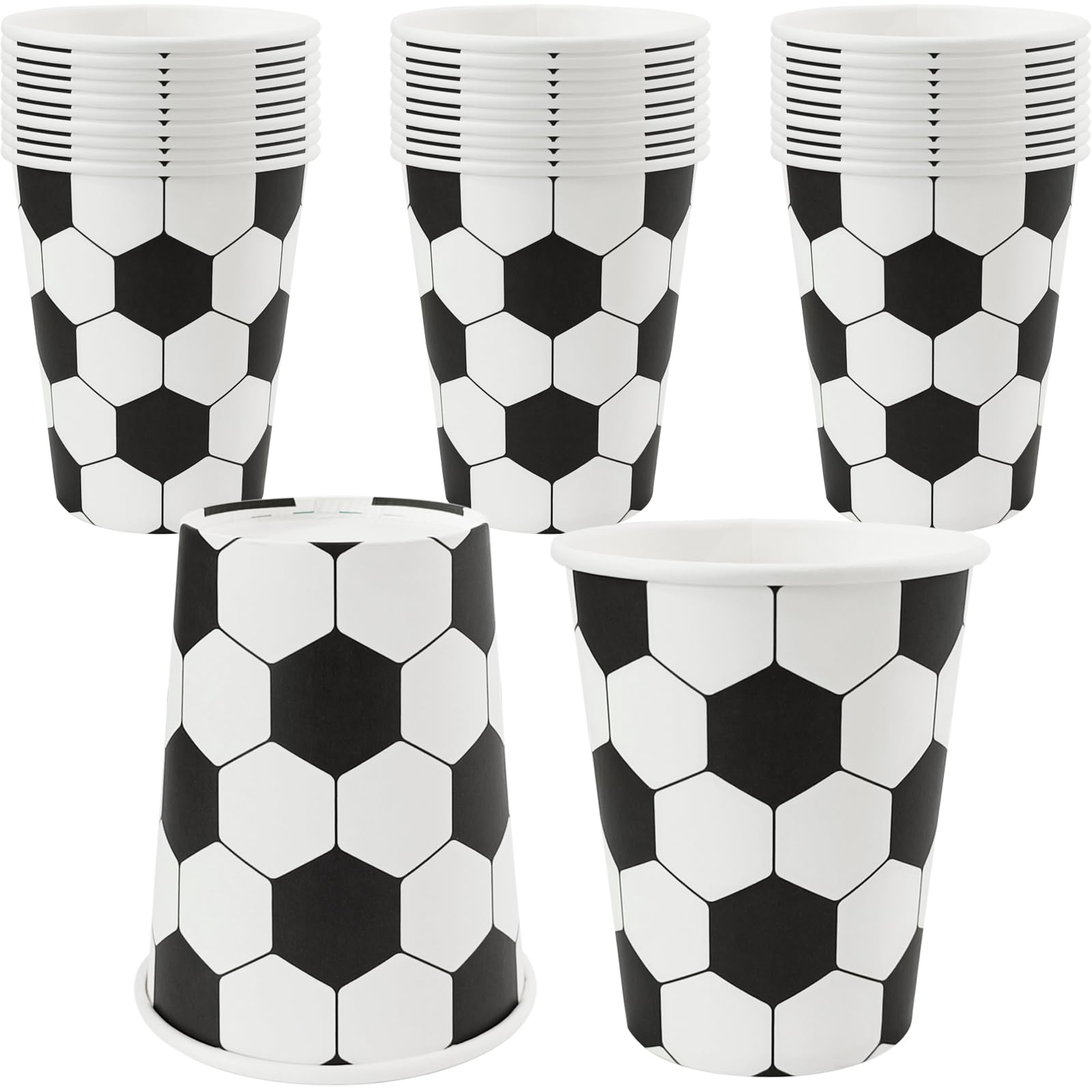 EaciTown Soccer Themed Party Cups 9OZ Paper Soccer Ball Pattern Drinking Cups Soccer Birthday Party Favors Soccer Baby Shower Supplies (30), Standard