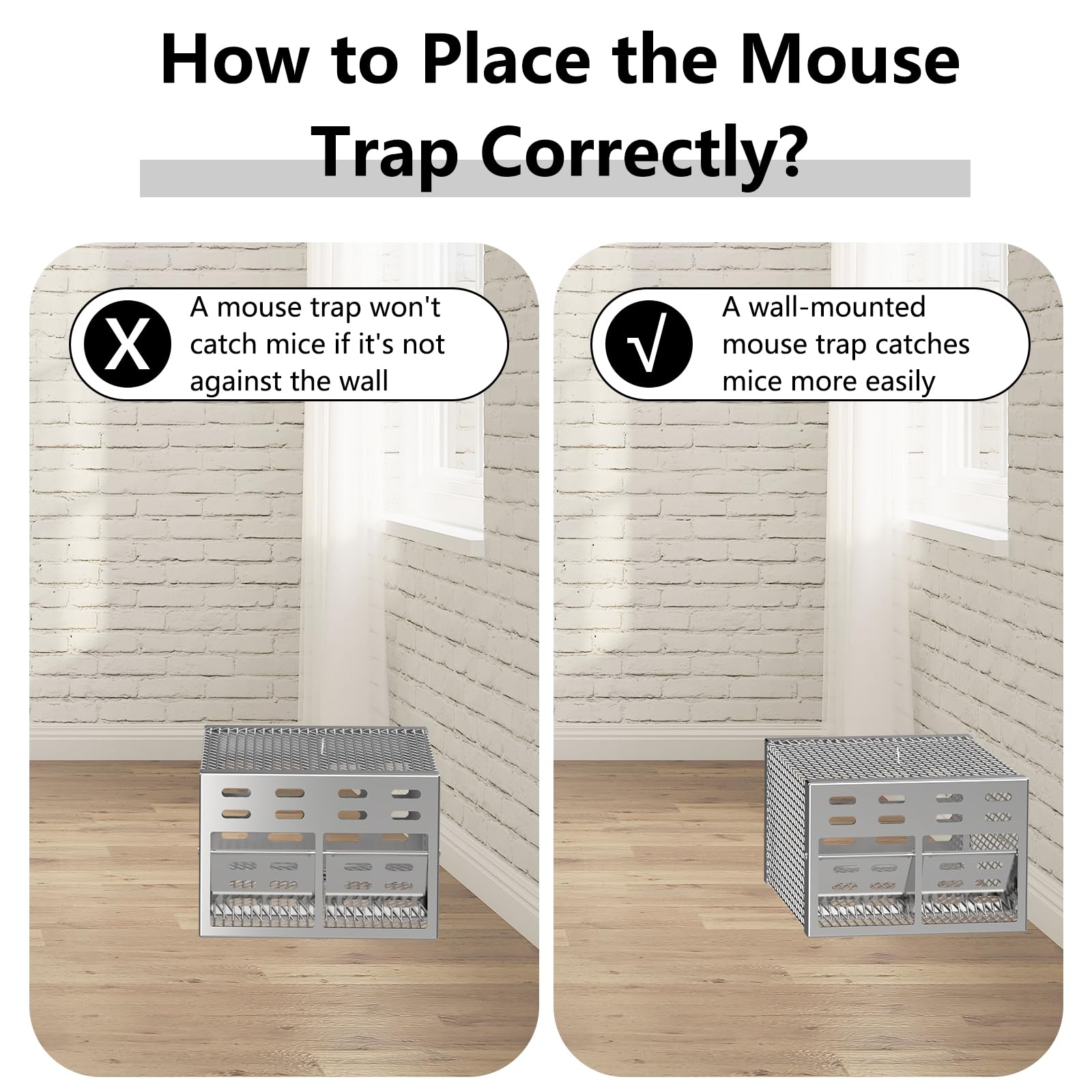 WHJIACHU Rat Trap, Humane Mouse Trap with Double-Opening One-Way Door Design, Automatic Continuous Cycle Mouse Trap, Suitable for Indoor and Outdoor Use, for Capturing or Releasing Rodents