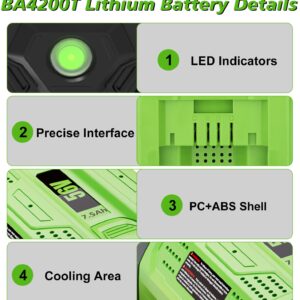 Moticett Upgraded 7500mAh Replacement for EGO 56V Battery BA1400T BA2800T BA4200T BA5600T BA3360T BA2242T Compatible with EGO Power+ 56 Volt Battery Lawn Mower, Blower, String Trimmer, Chainsaw