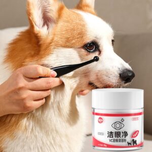 DUDOK 1/2 Tear Stain Remover, Gentle Absorbing Pet Eye Care Powder, Dog Tear Stain Powder with Brush | User Friendly Pet Tear Stain Prevention Powder, Cats Tear Remover Powder for Kitten