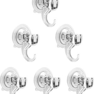 Suction Cup Hooks 2 Pack 4 Pack, Clear Heavy Duty Suction Cup, Waterproof Shower Hooks, Heavy Duty Vacuum Suction Hanger for Wreaths, Shower, Window, Kitchen, Tile, Glass Door (4), PK0222