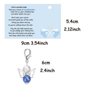 MKISHINE Something Blue for Bride to Be on Wedding Gifts Card Bridal Angel Bouquet Garter Charm Gift Card for Daughter on Wedding Day, from Mom Dad Grandma Sister Friends