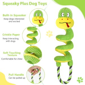 Letsmeet Squeaky Dog Toys for Large Dogs, Interactive Tug of War Puppy Toys with Pull Rope, Stuffed Pet Dog Toys with Soft Fabric Suitable for Small, Medium and Big Dogs