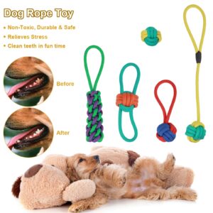 Deetenks 5 Pack Dog Chew Rope Toys Puppy Toys Sets Interactive Dog Toys Rope Toys Dog Teething Chew Toys for Dog (Random Color)