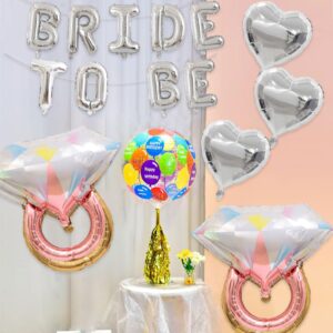 19 Pcs Silver Bride To Be Letter Balloons 16in Balloon Wedding Decorations Party Decor Silver Letter Balloons Bride to Be Party Supplies