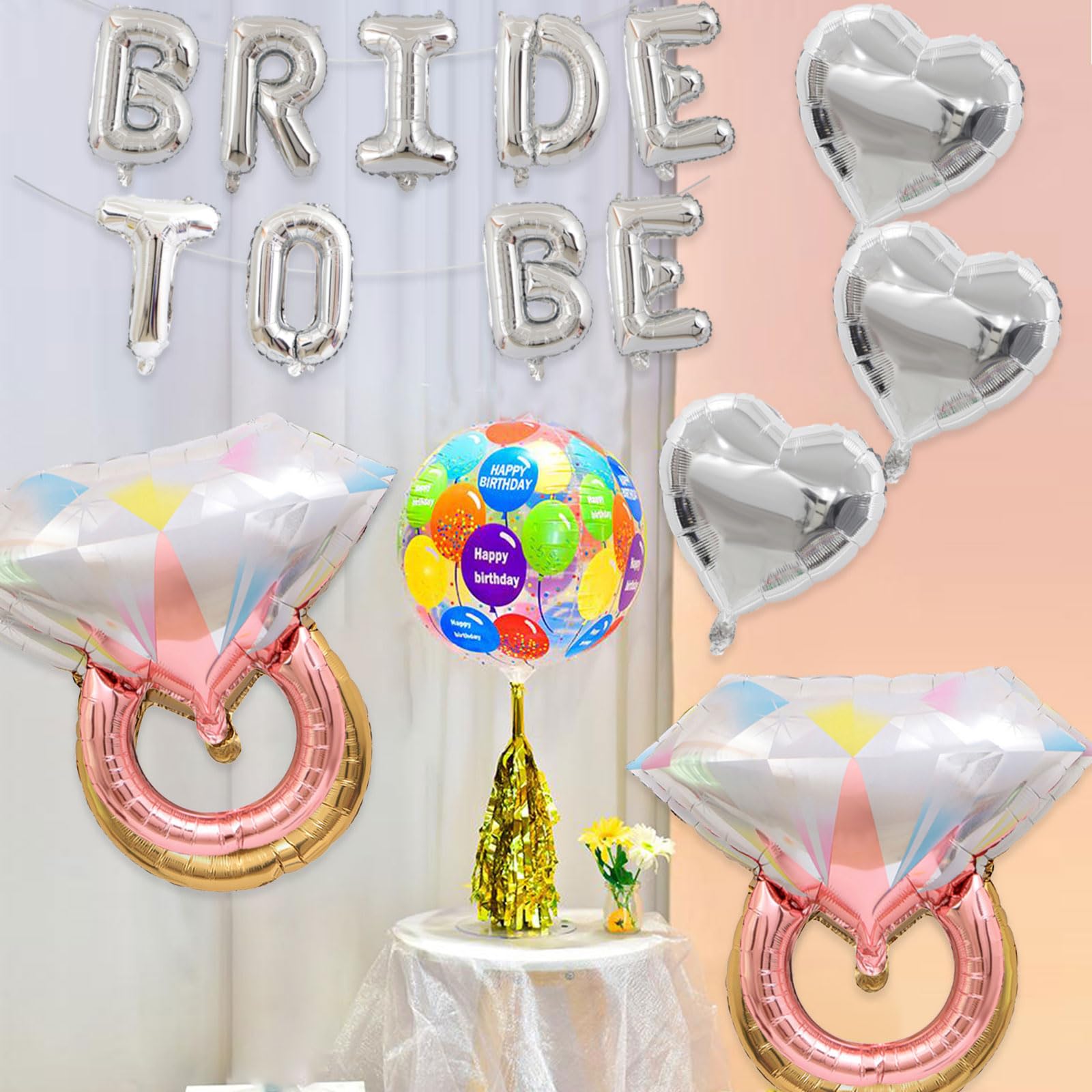 19 Pcs Silver Bride To Be Letter Balloons 16in Balloon Wedding Decorations Party Decor Silver Letter Balloons Bride to Be Party Supplies