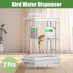 Bird Water Dispenser, Bird Cage Feeder, Parakeet Cage Accessories, 2 Pcs Automatic Bird Water Feeder for Budgies Cockatiel Lovebird Canary Finch