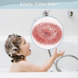 Drain Hair Catcher Durable Silicone Hair Stopper Shower Drain Covers with Iron Easy to Install and Clean Shower Drain Hair Trap Suit for Bathroom Bathtub Tub and Kitchen 5 Pack