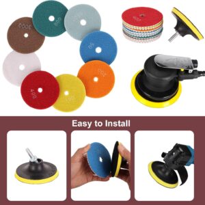 Marble Polishing Kit, 4-inch Diamond Polishing Pads, 12 Pieces Wet/Dry Granite Stone 50-6000 Grit Polishing Pads, Suitable for Polishing Granite and Marble Countertops (12 Pcs Diamond Polishing Pads)