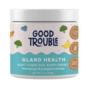 Good Trouble Pets Gland Support Soft Chew Dog Supplements: Anal Gland Wellness Formula & Digestive Health - Digestive Enzymes for Dogs (Packs of 3)