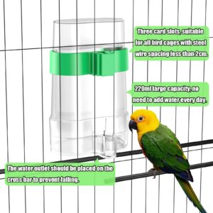 Bird Water Dispenser, Bird Cage Feeder, Parakeet Cage Accessories, 2 Pcs Automatic Bird Water Feeder for Budgies Cockatiel Lovebird Canary Finch