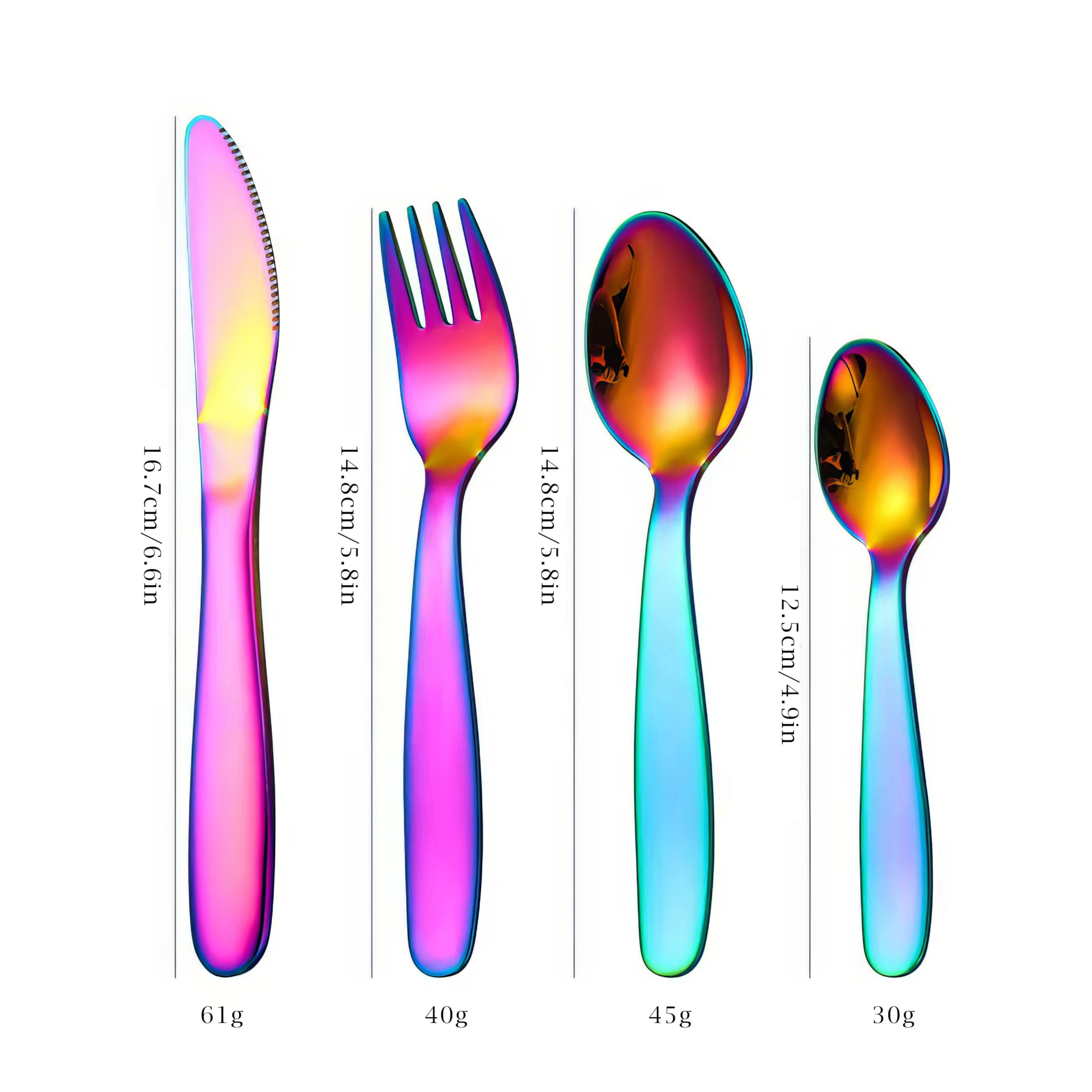 Personalized Dinosaur Unicorn Cutlery Set, Laser Engraved Custom Name Cutlery Set, Stainless Steel Kids Utensils (4 Piece), Kids Silverware Set, Unique Children's Gifts