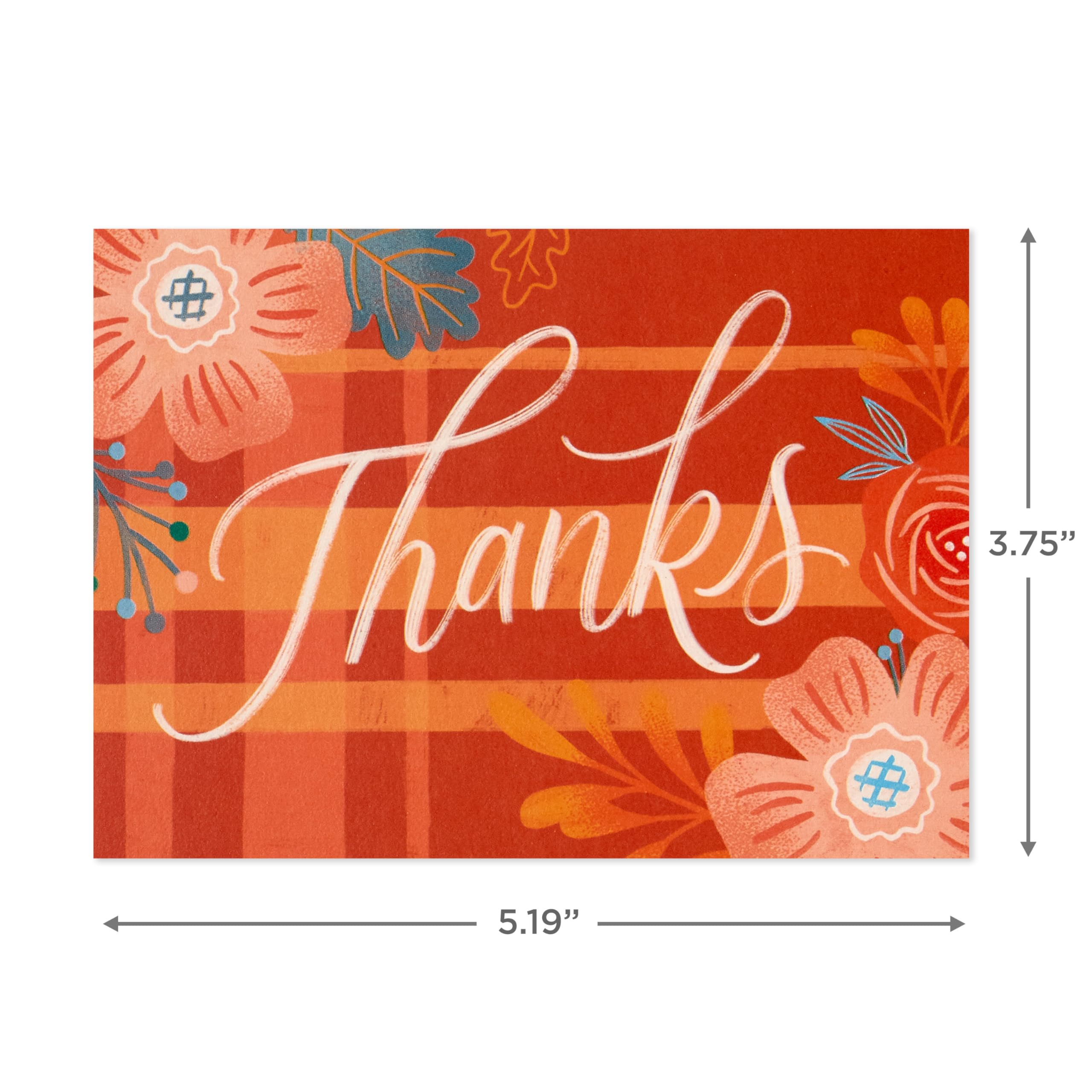 Hallmark Fall Floral Thank You Note Card Assortment (50 Cards with Envelopes) for Weddings, Teachers, Clergy, Bosses, Thanksgiving