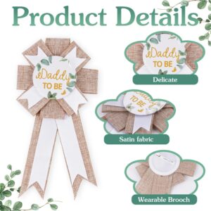 Neutral Burlap Mom to Be Sash Dad to Be Pin Baby Shower Decorations, Sage Green Mommy to Be Sash Baby Shower Pin Set for Gender Reveals Party Decorations for Pregnant Keepsake Gifts