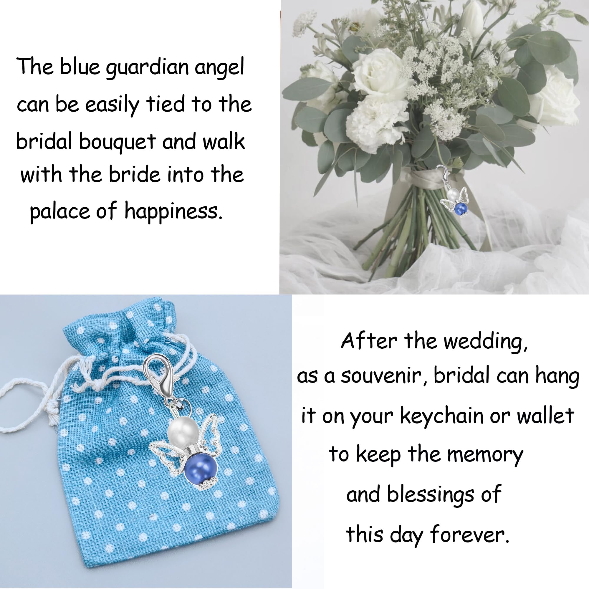 MKISHINE Something Blue for Bride to Be on Wedding Gifts Card Bridal Angel Bouquet Garter Charm Gift Card for Daughter on Wedding Day, from Mom Dad Grandma Sister Friends