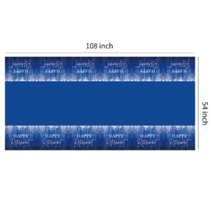 Xenorik Blue Retirement Party Tablecloth Decorations - Disposable Happy Retirement Party Supplies for Men Women Table Cover, Retirement Table Decorations Table Cloth - 3 Pack (54in x 108in)