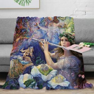 Art Paintings Gifts Flannel Fleece Blanket, Flute Player 3D Blankets Soft Warm Throw for Adults Men Women Birthday, Home Living Room Decoration Boys Girls Kids 50x60inch(127x152cm)