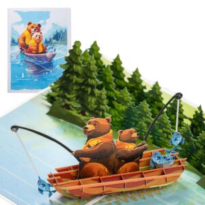 rykamia fishing card, blank bear fishing card, fishing fathers day card, fishing birthday card for men, fishing graduation card, fishing greetings card