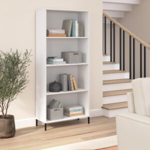 Bush Furniture Essence 4 Shelf Bookcase in White | Organizers and Shelves for Home Office Workspace, Living Room, Entryway, Bedroom, and Mudroom